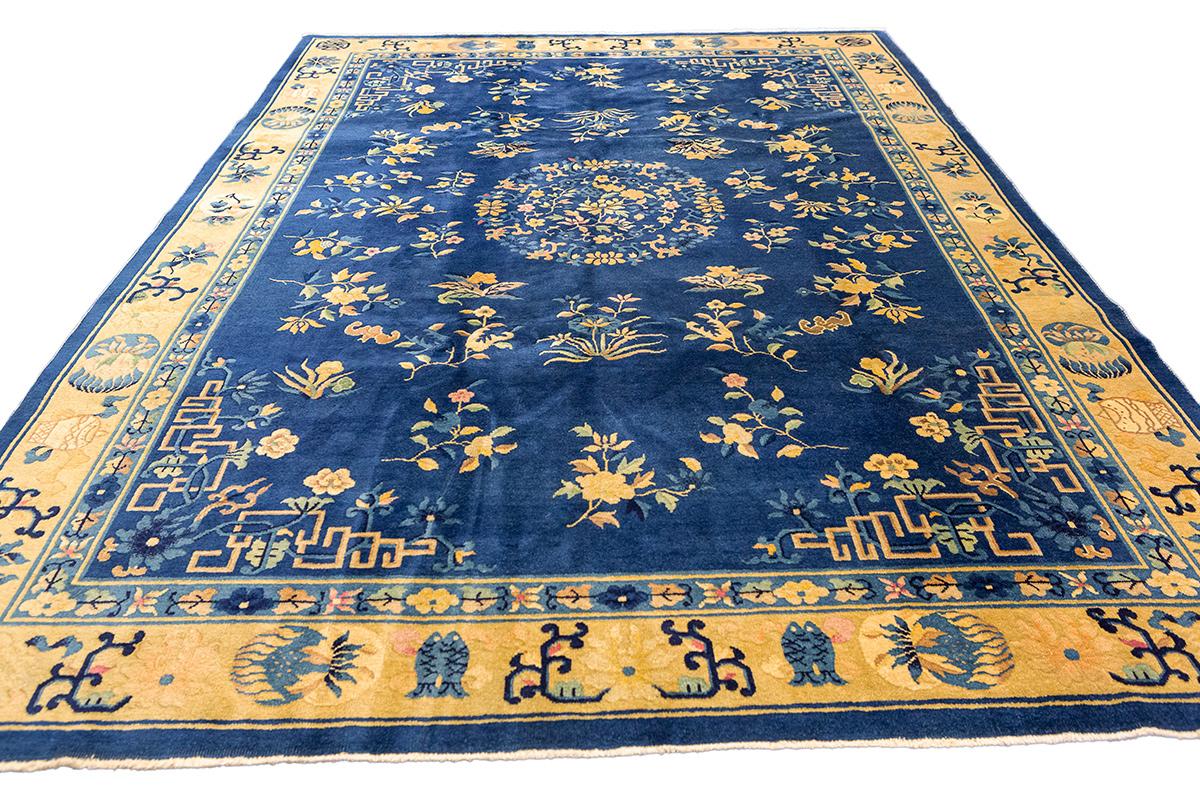 Chippendale cinese Tappeto cinese blu di Pechino in vendita