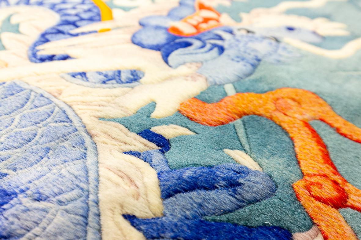 Chinese Rug By Walter Nichols in Relief-Technique For Sale 2