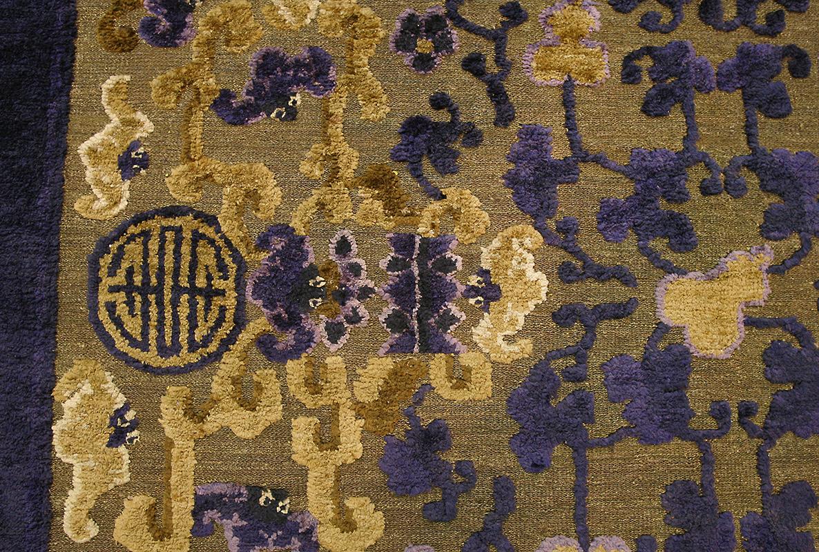 Chinese Rug Imperial Palace Silk&Metal In Good Condition For Sale In Ferrara, IT