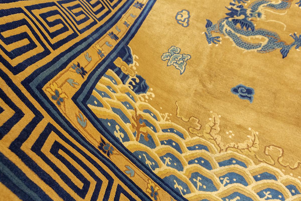 Alfombra China Ningxia 5 Dragones siglo XIX en venta