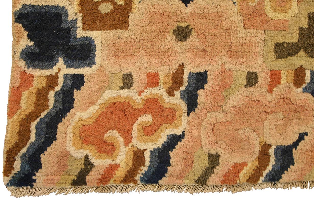 Hand-Knotted Chinese Rug Ningxia Spiritual Symbolism For Sale