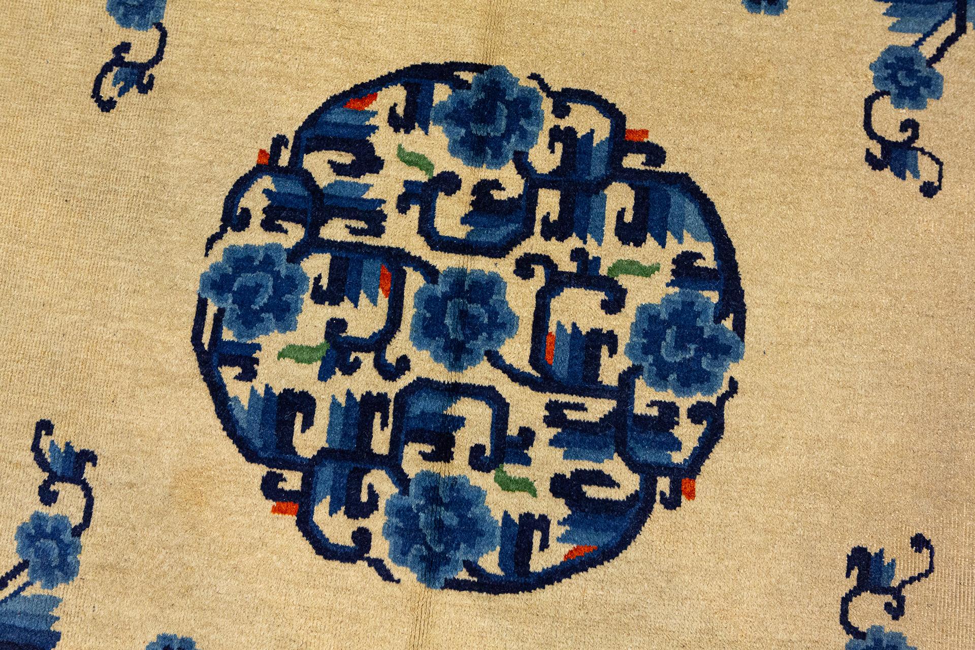 Chinese Rug Peking Ivory Background For Sale 1