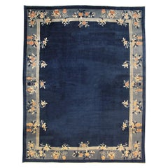 Chinese Rug Peking Minimalist Design Blue