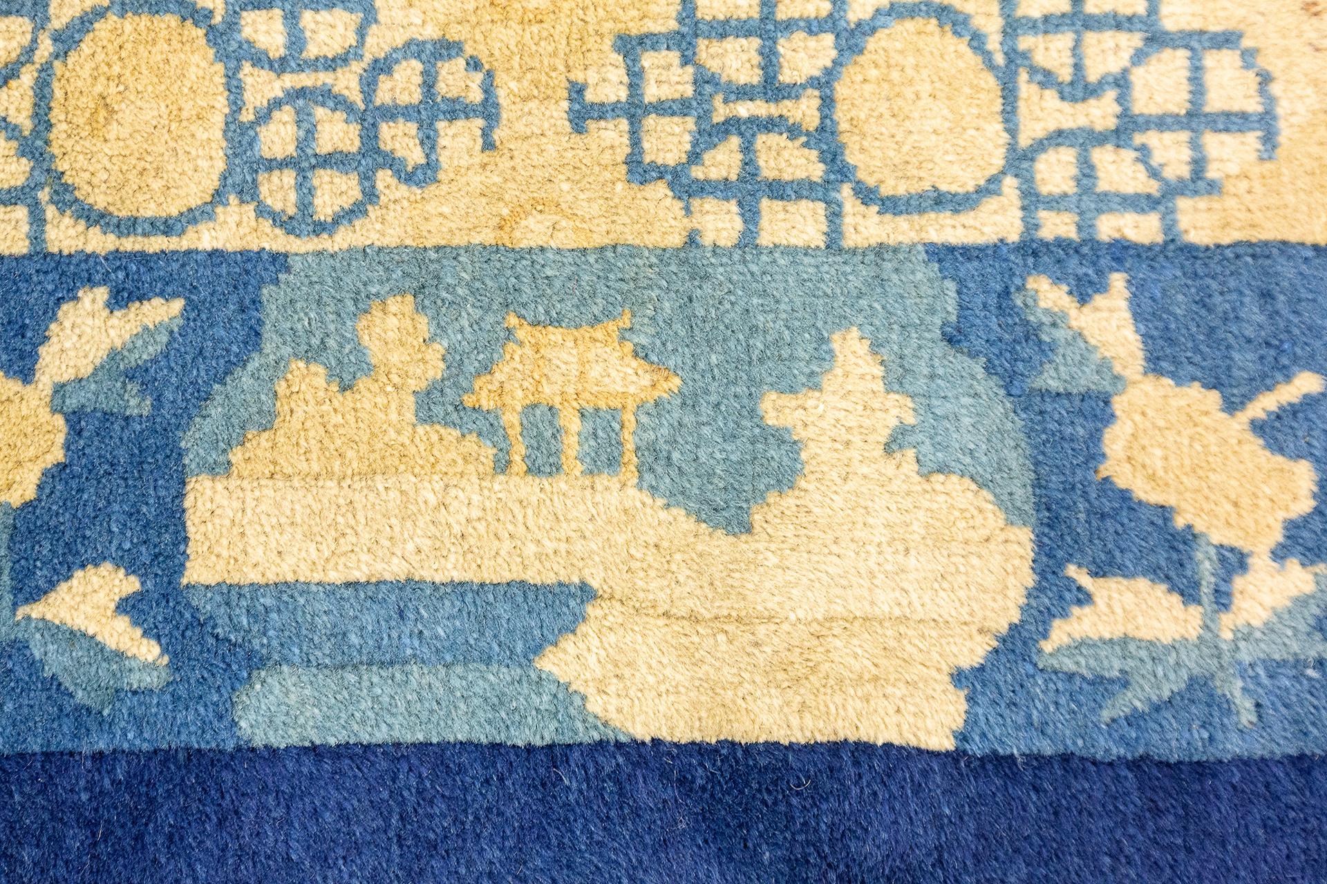 XIXe siècle Tapis chinois Pékin ovale en vente