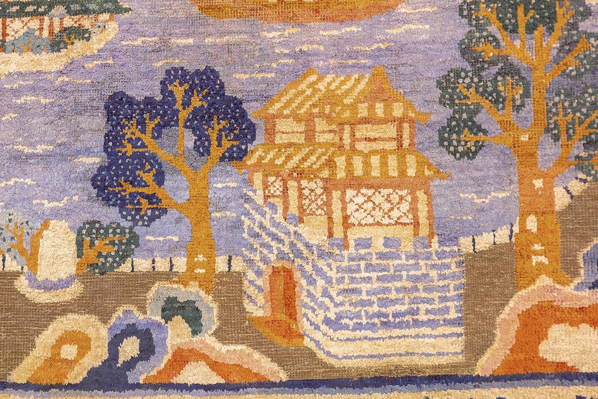 Tapis chinois en soie et fil de métal en vente 1