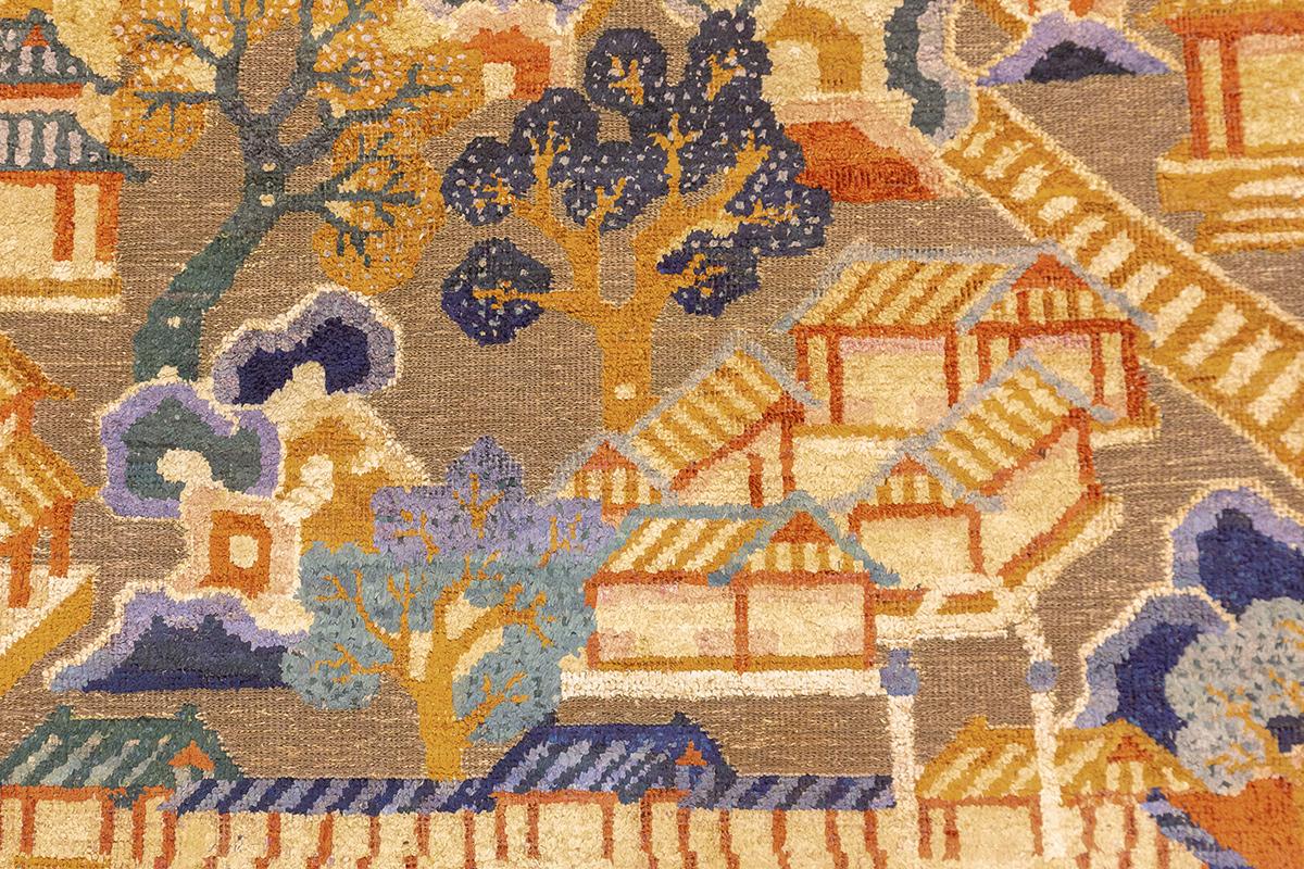 Tapis chinois en soie et fil de métal en vente 2