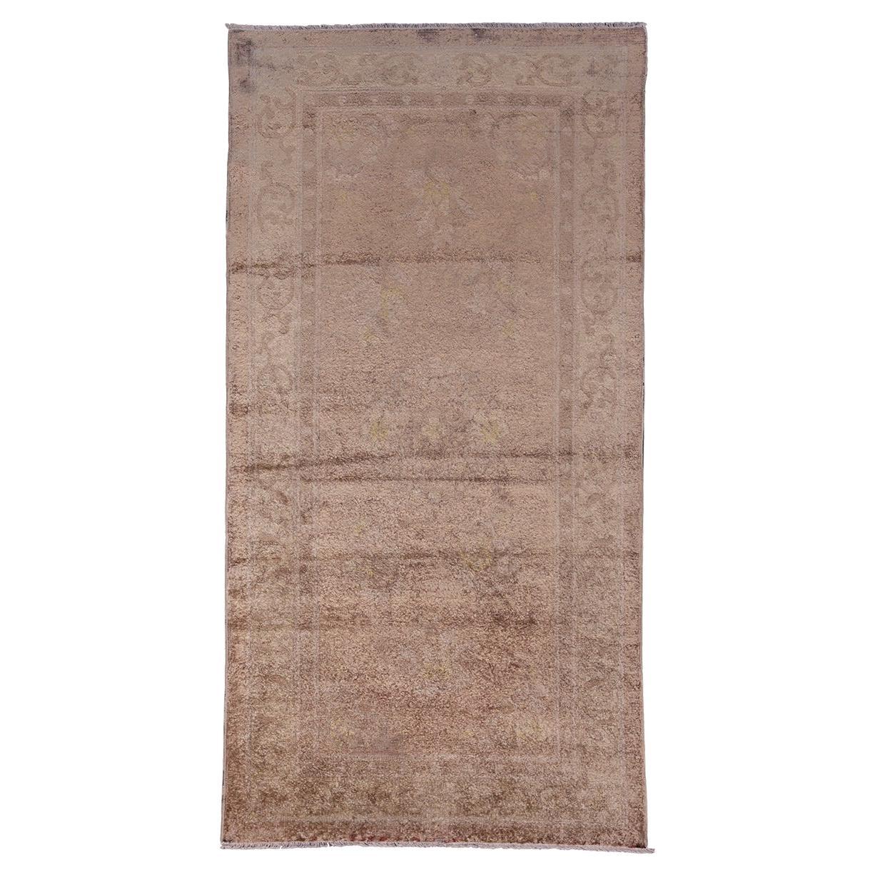  Chinese Rug Silk Minimalistic Design, ca. 1940  For Sale