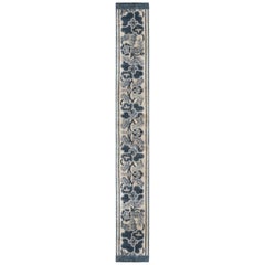 Antique One-of-a-kind Chinese Blue Floral 'Fragment' Runner