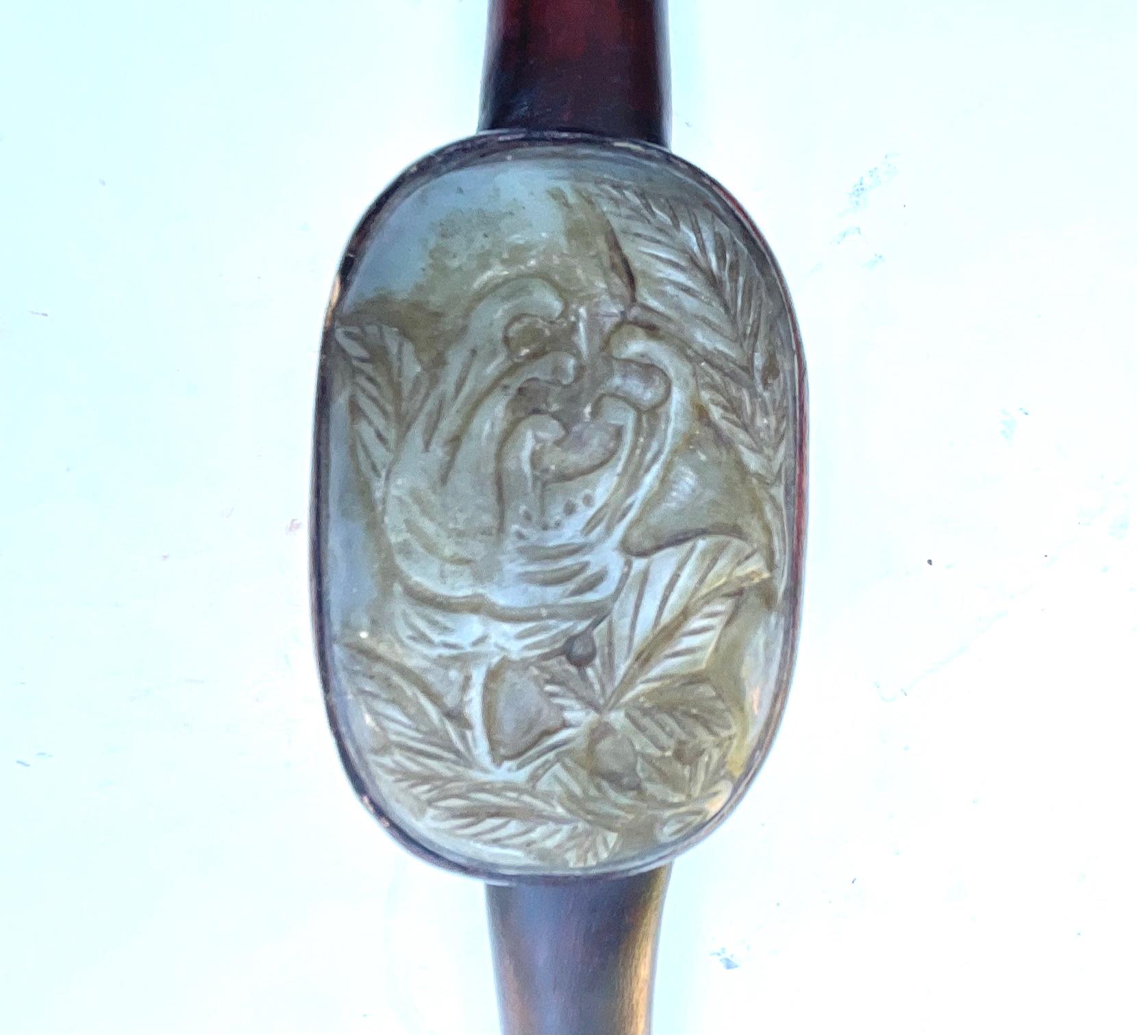 Chinese Russet Jade Hardwood Imperial Ruyi Scepter Qing Dynasty, Provenance For Sale 5