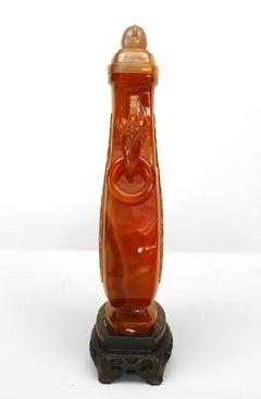 Chinese Rust Agate Elephant Urn