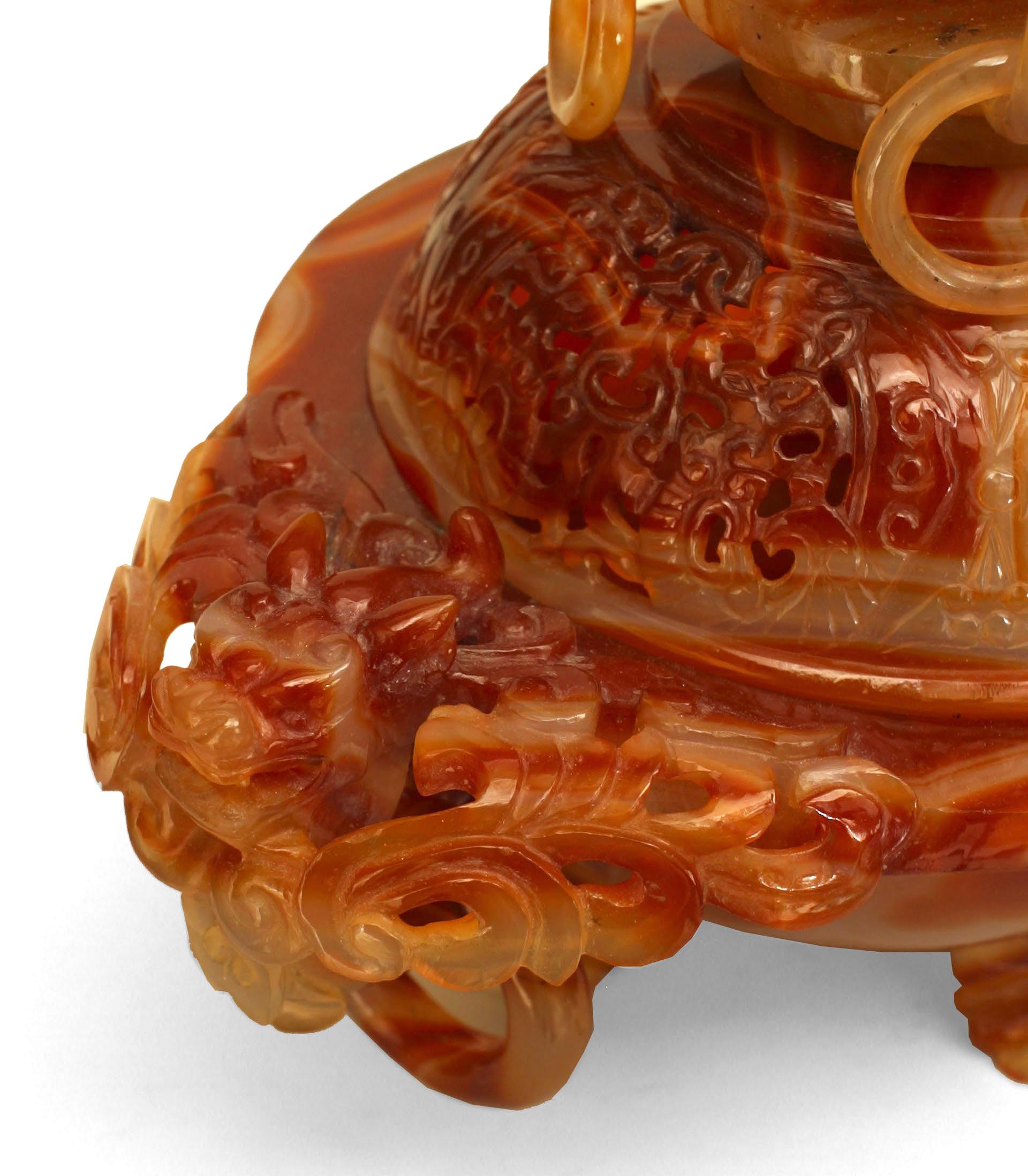 Chinese Export Chinese Rust Agate Incense Burner For Sale