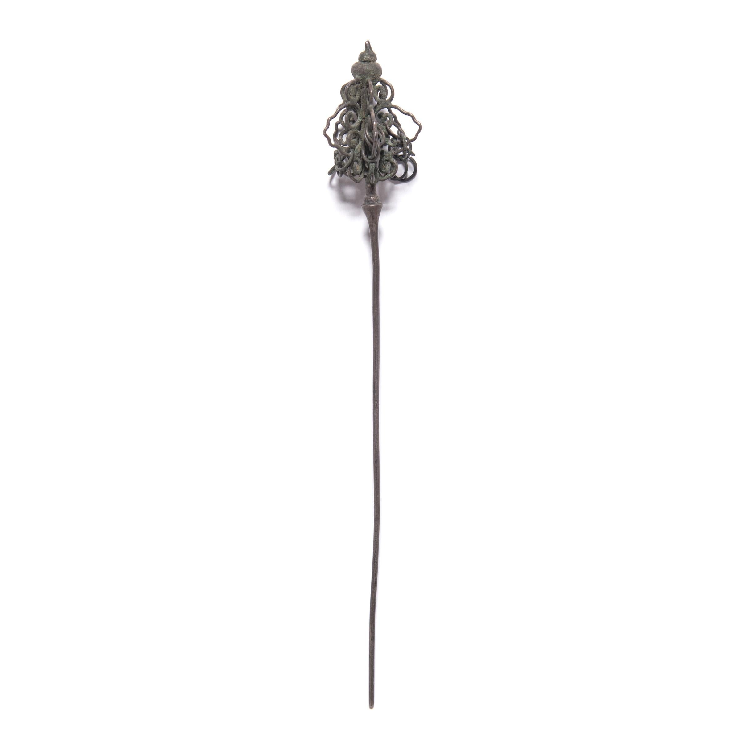 Qing Chinese Ruyi Hairpin, c. 1900 For Sale