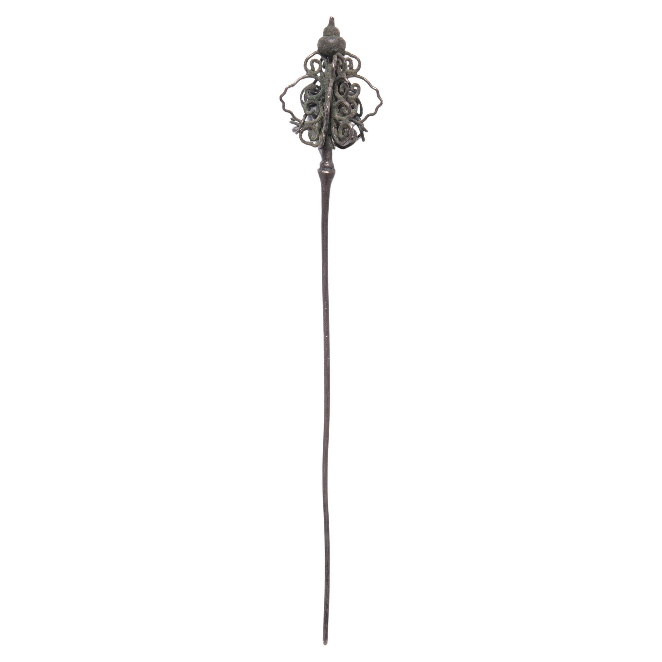 Chinese Ruyi Hairpin, c. 1900 For Sale