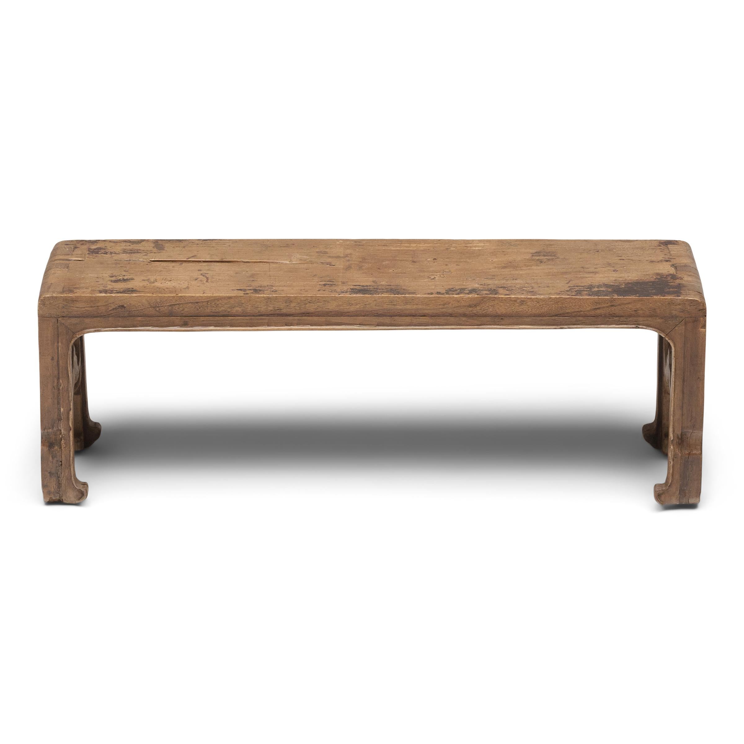 Qing Chinese Ruyi Scroll Bench, c. 1850 For Sale