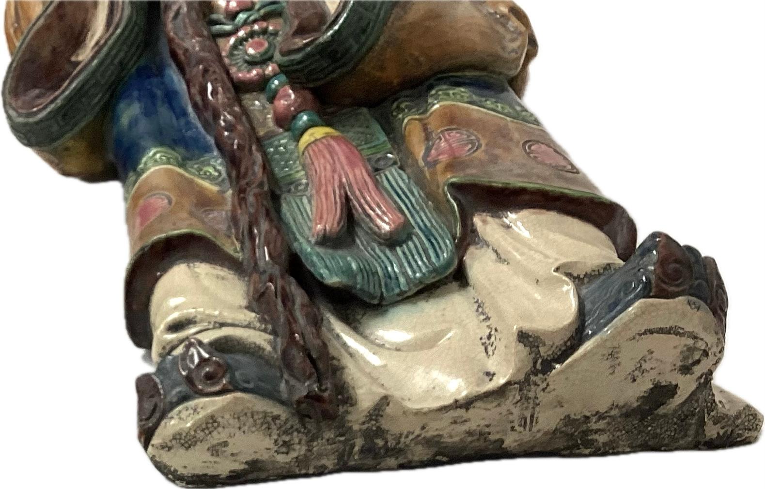 Chinese Sage Porcelain Man Statue Wall Hanging For Sale 3