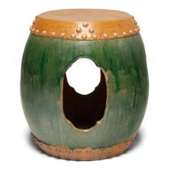 Chinese Sancai Glazed Garden Drum, c. 1920