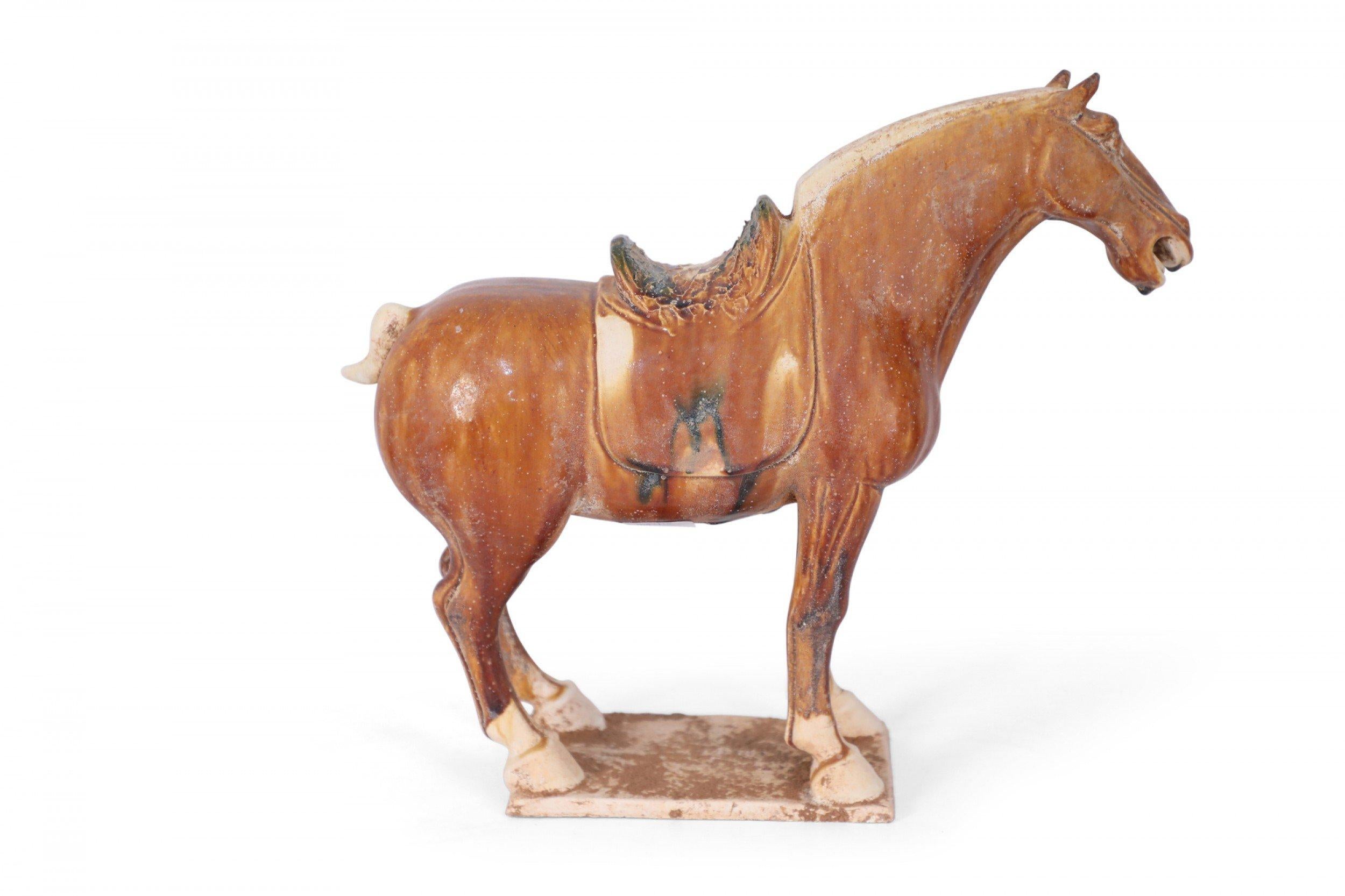 Terracotta Chinese Sancai Glazed Tang Dynasty-Style Horse Figure For Sale