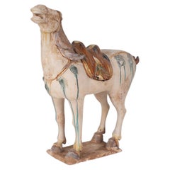 Chinese Sancai Glazed Tang Dynasty-Style Terra Cotta Horse Tomb Figure