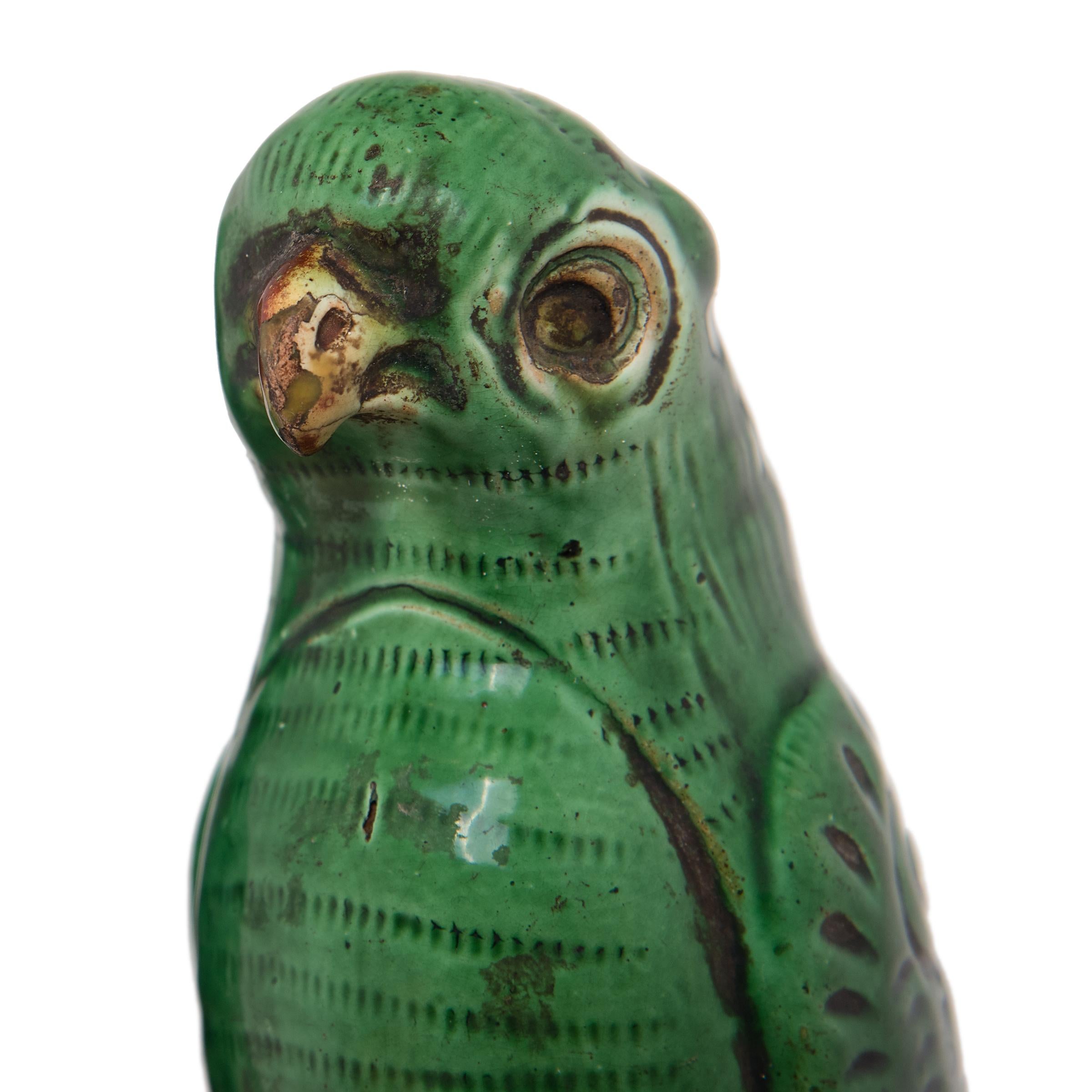 Chinese Sancai Parrot Incense Burner, c. 1900 In Good Condition In Chicago, IL