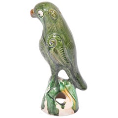 Antique Chinese Sancai Parrot Incense Burner