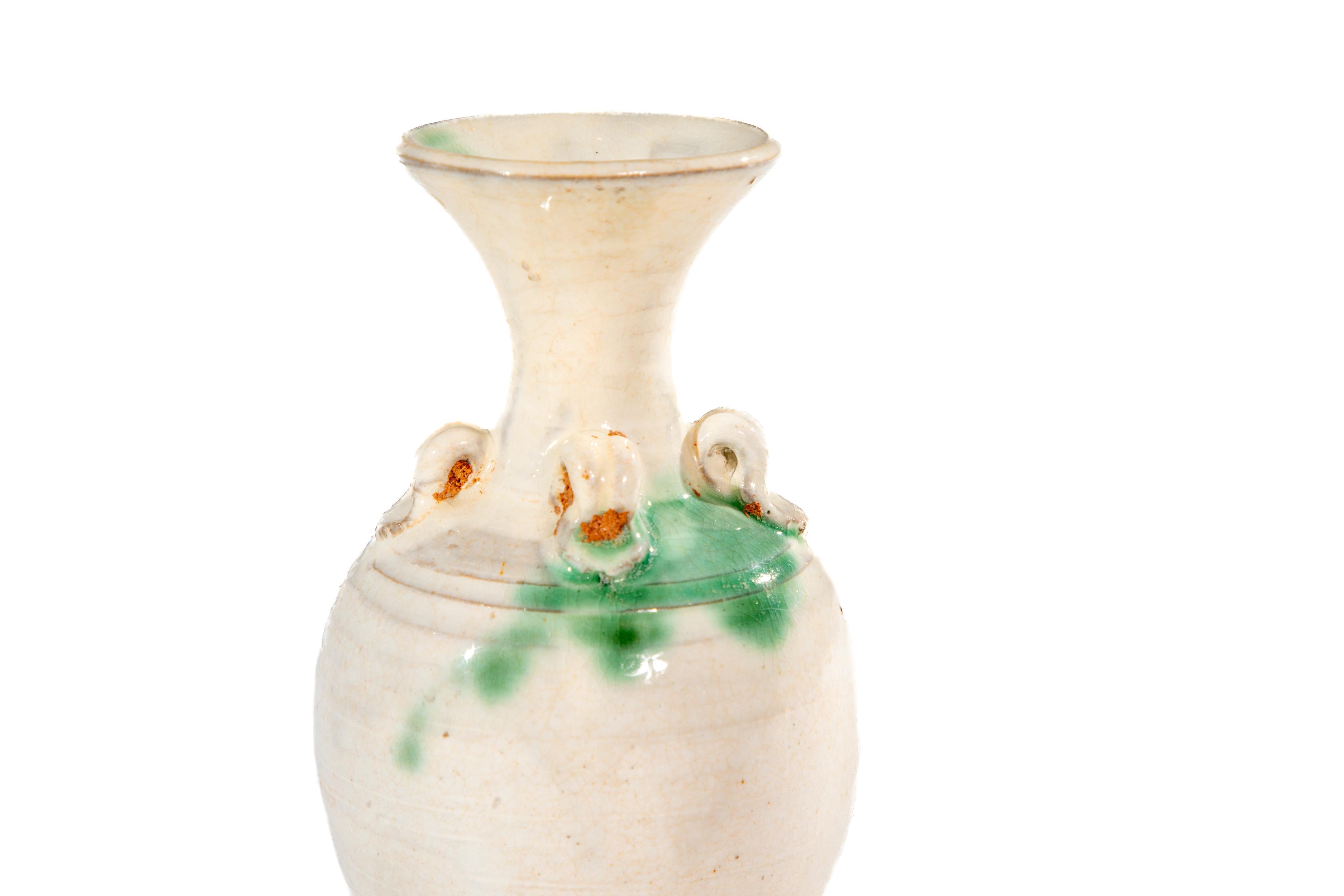 Chinese Sancai-style Glazed Ceramic Vase In Good Condition For Sale In Dallas, TX