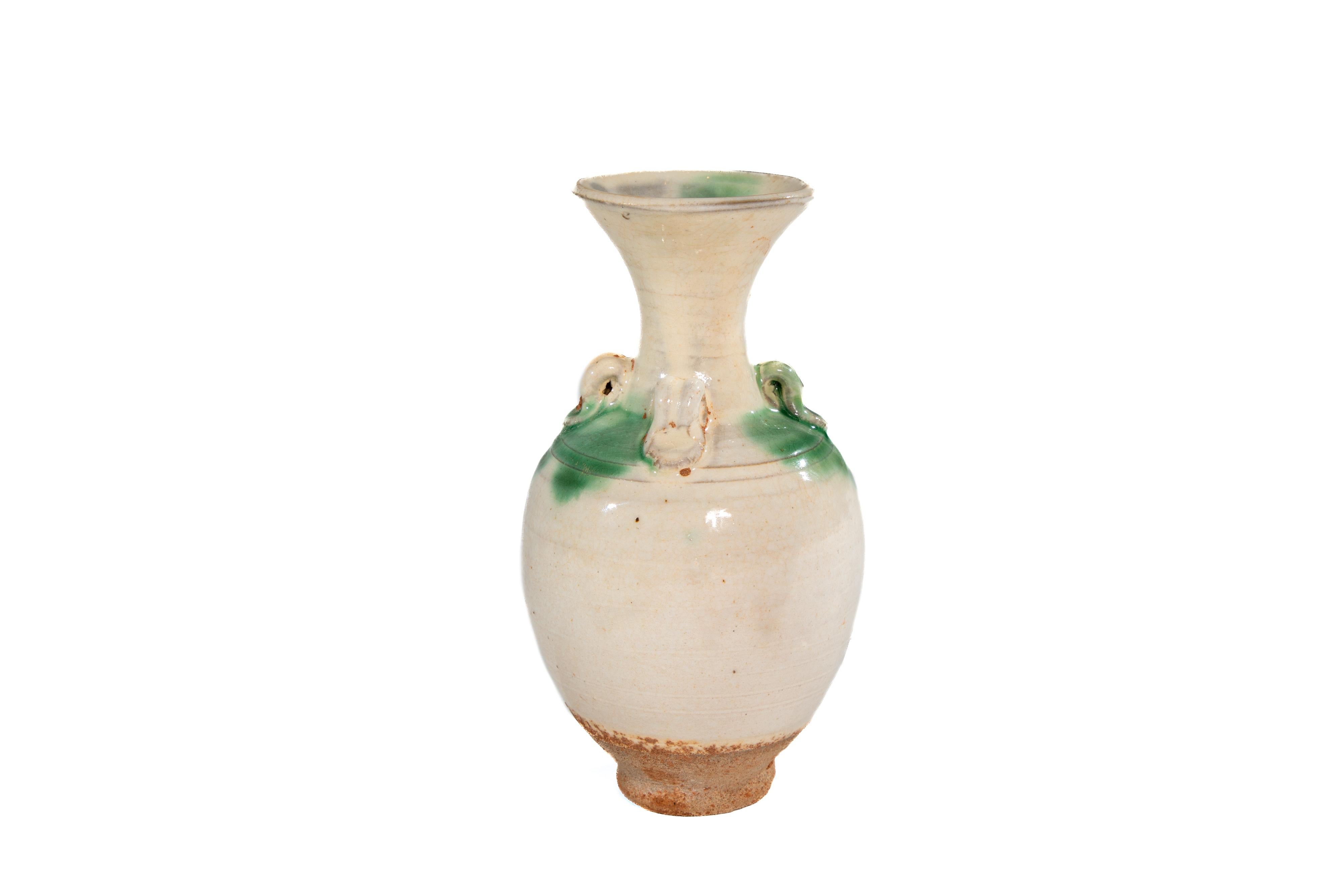 19th Century Chinese Sancai-style Glazed Ceramic Vase For Sale