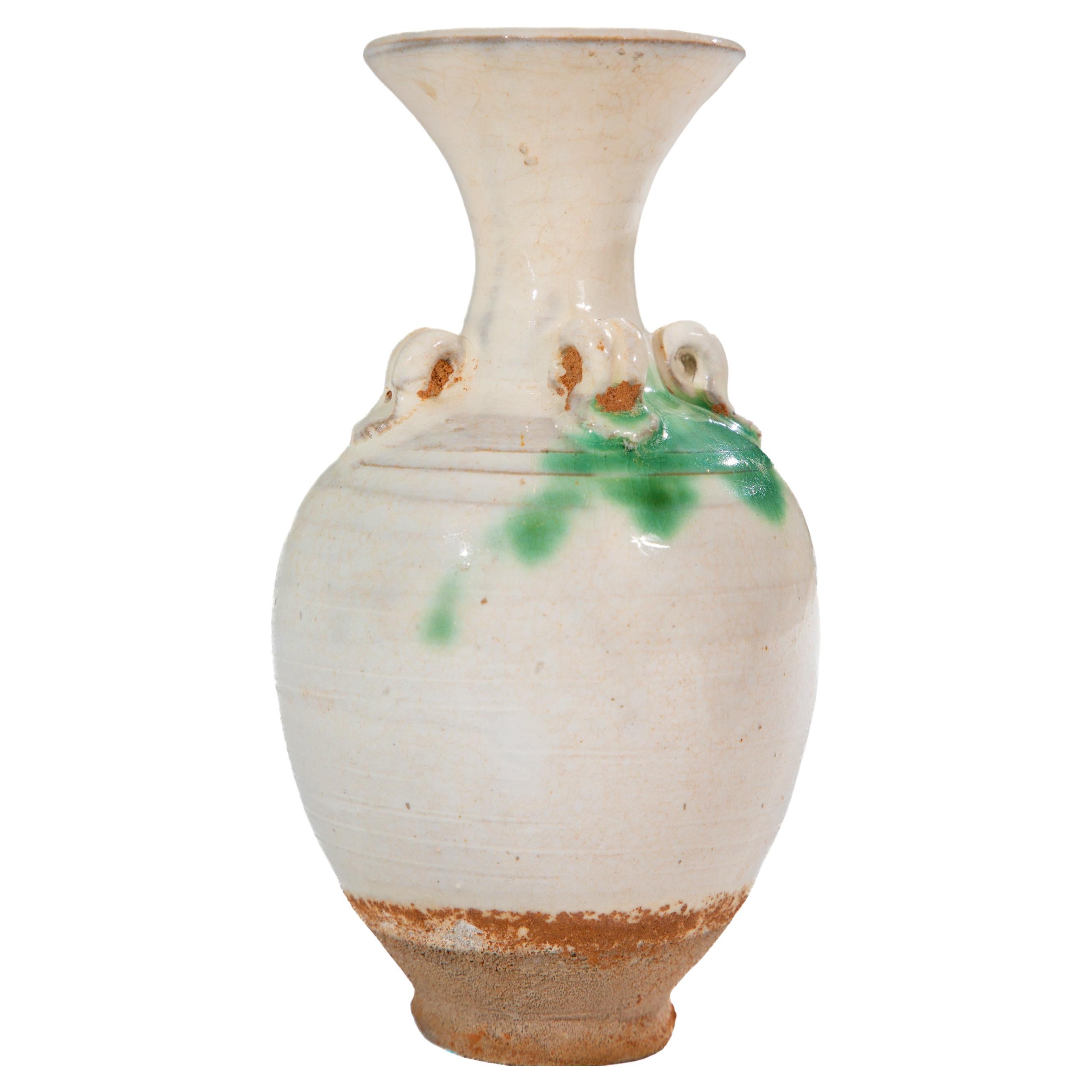 Chinese Sancai-style Glazed Ceramic Vase For Sale