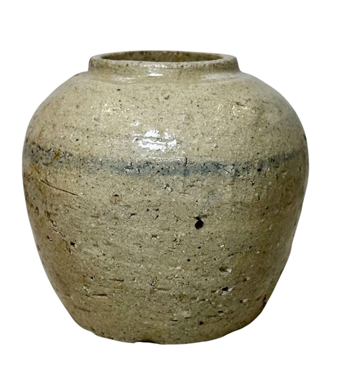 A Chinese very early ming dynasty sandstone vase that has stood the test of time. China, The interior is three and a half inches deep. Ming dynasty so therefore they could be anywhere from the 1300s to the 1600s.