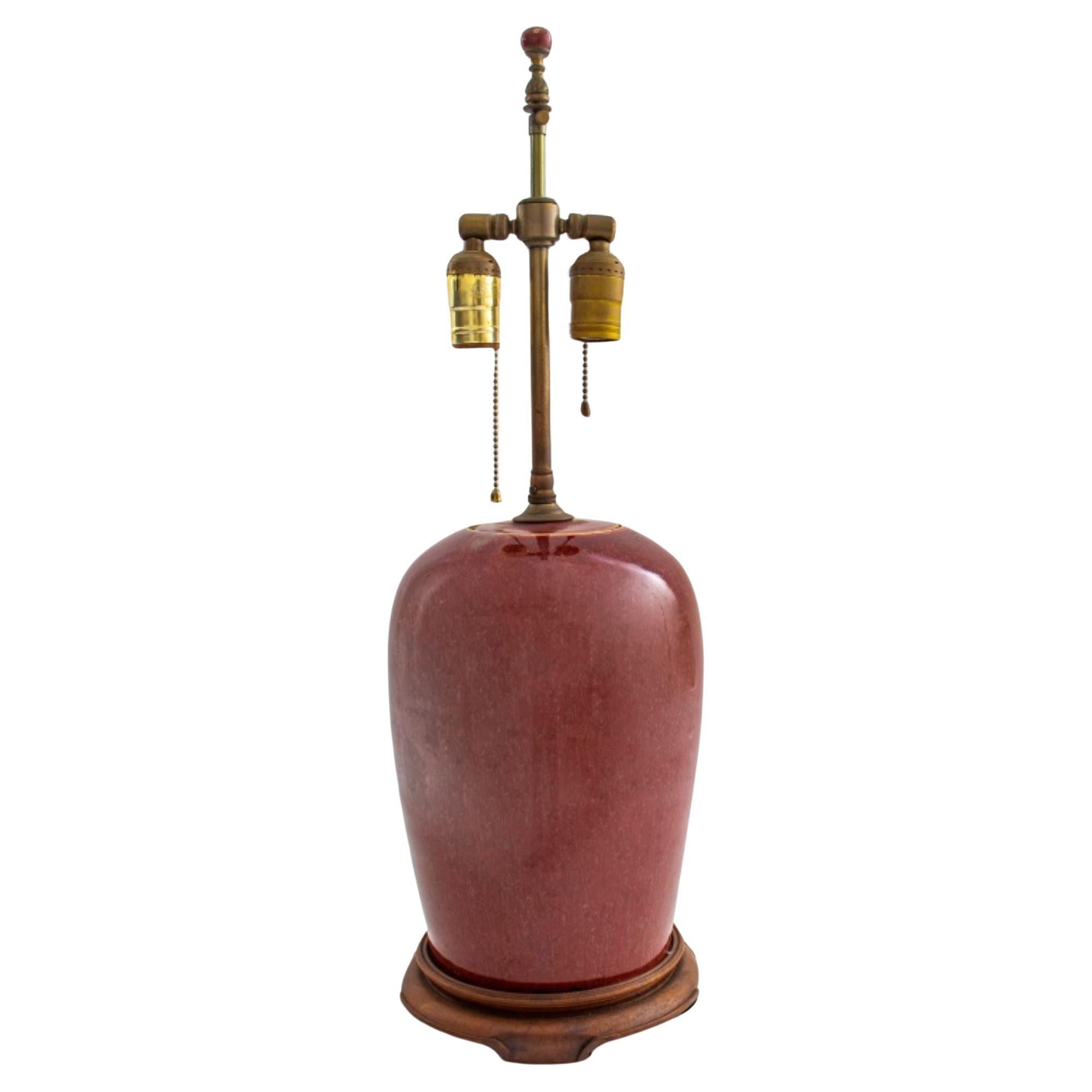 Chinese Sang de Boeuf Flambe Table Lamp For Sale