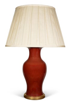 Chinese Sang De Boeuf Porcelain 20th Century Table Lamp
