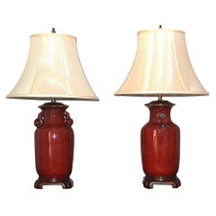 Chinese Sang de Boeuf Table Lamps