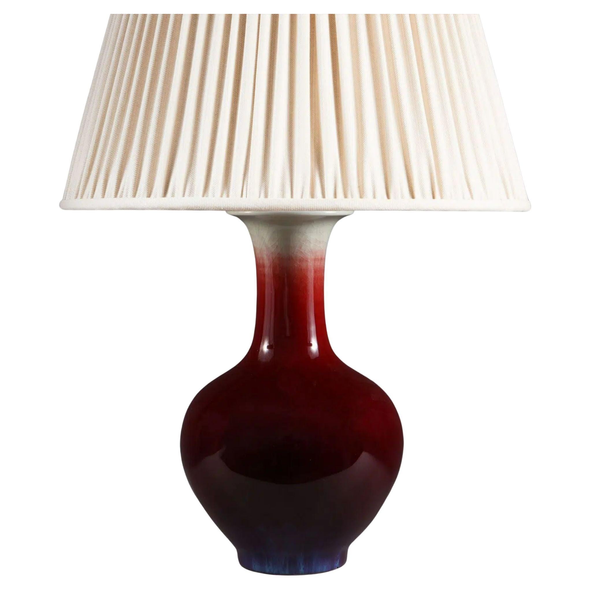 Chinese Sang De Boeuf Vase Mounted as a Table Lamp, 20th Century For Sale