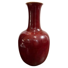 Chinese Sang de Boeuf Vase, Oxblood Glaze, Qing Dynasty, 19th Century