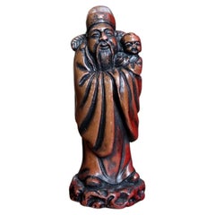 Chinese Sanxing Fu Figurine, God of Luck, Resin, 20th C. - 2C138