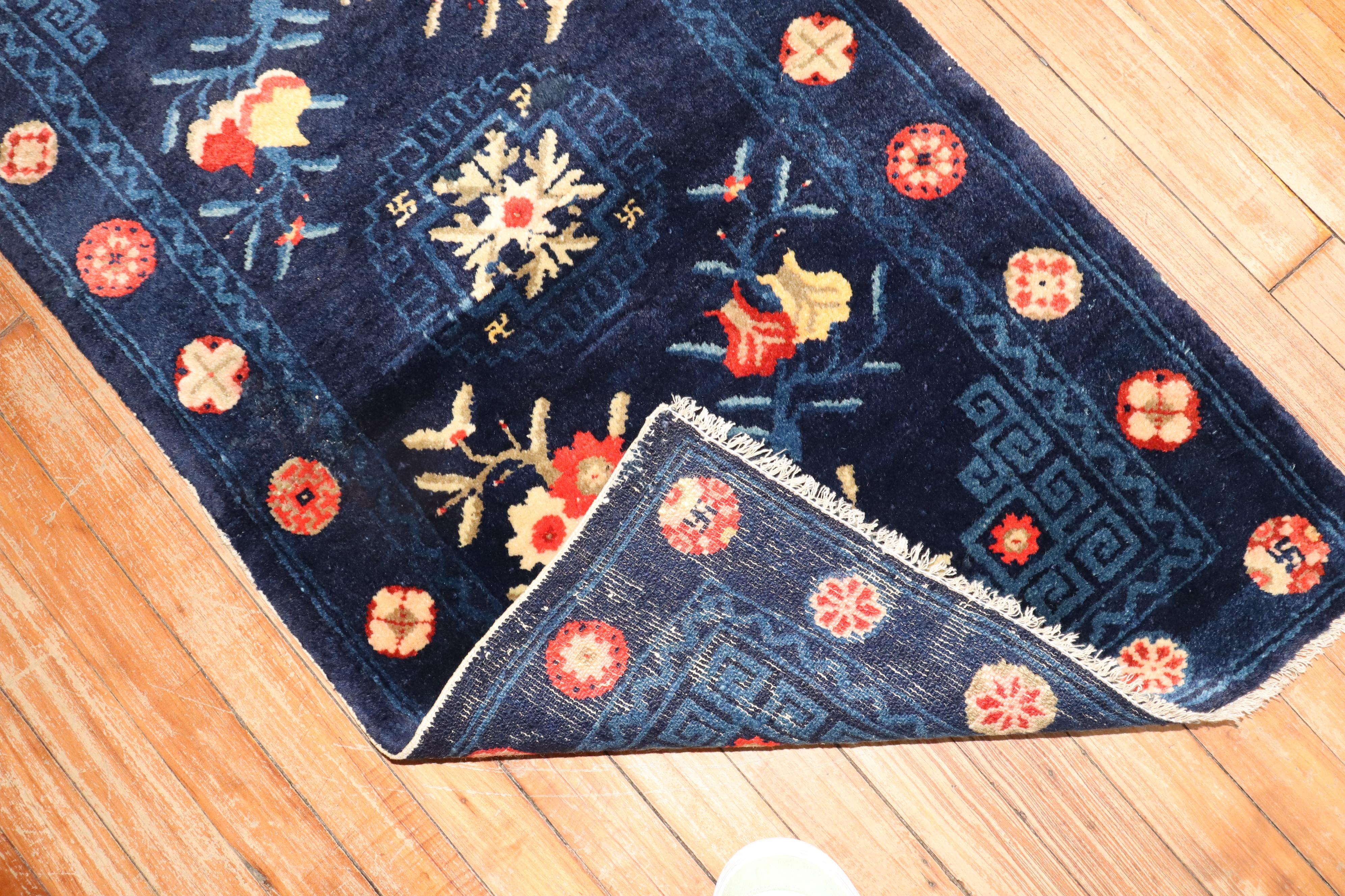 Folk Art Chinese Scatter Size Early 20th Century Rug For Sale