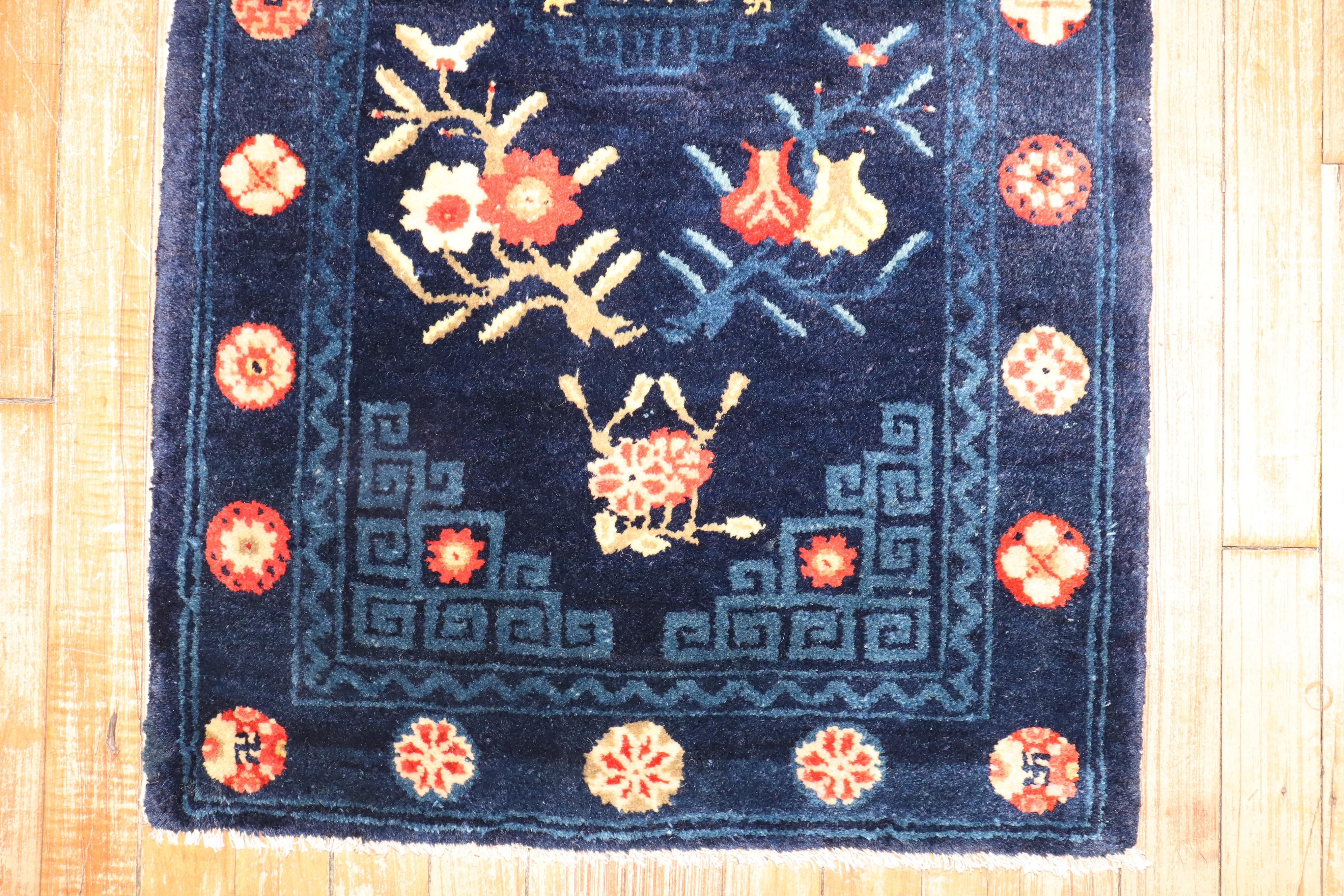 Wool Chinese Scatter Size Early 20th Century Rug For Sale