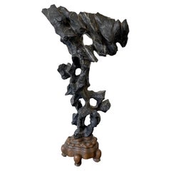 Chinese Scholar Lingbi Stone on Display Stand