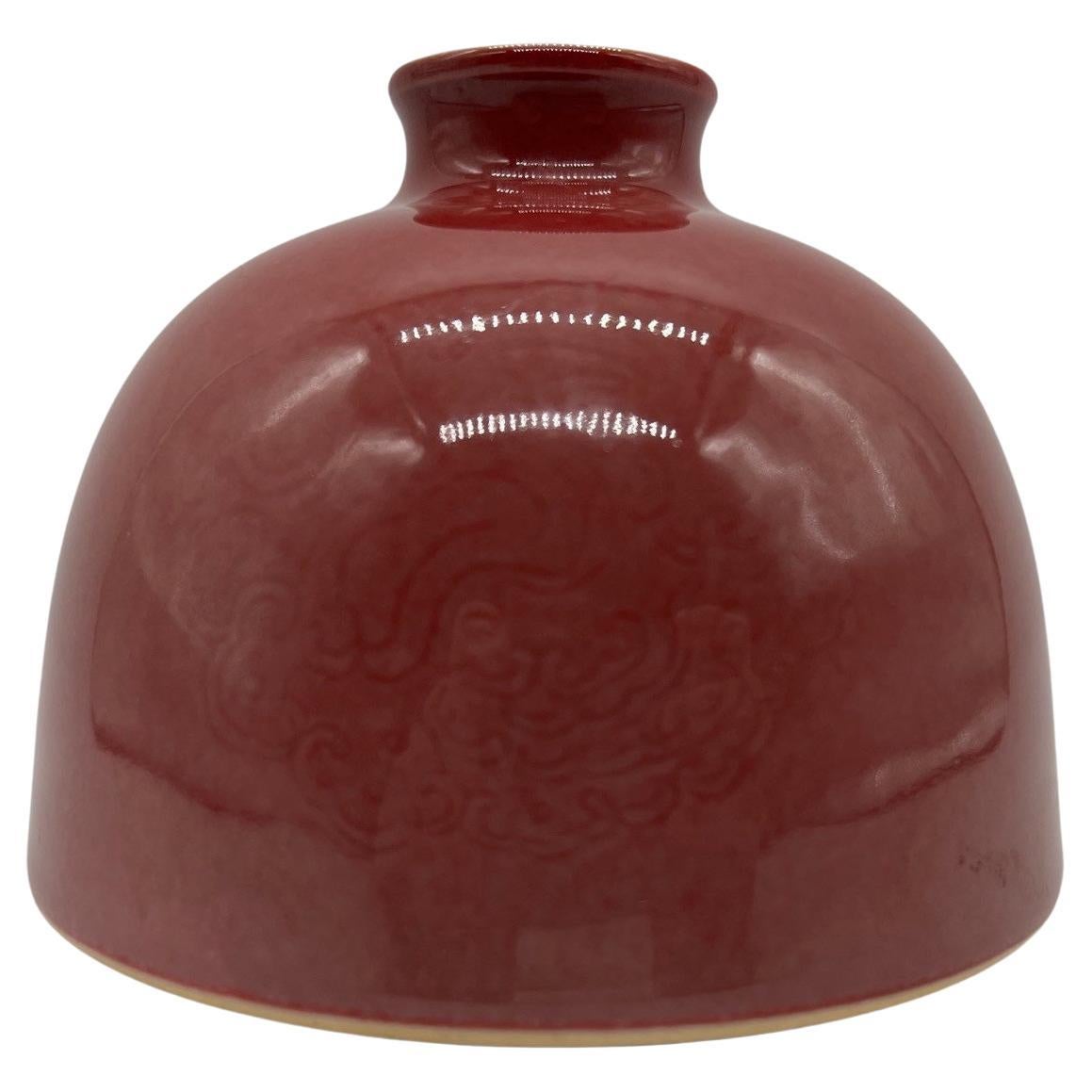 Chinese Scholar Object Oxblood Porcelain Water Pot or Dropper - Kangxi Mark