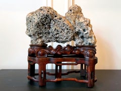 Rare Chinese Kun Scholar Stone on Display Stand