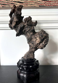 Chinese Scholar Rock Lingbi Stone on Display Stand