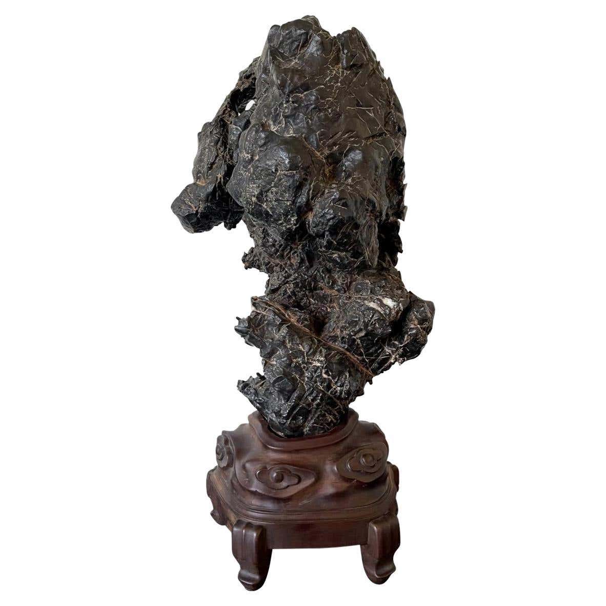 Chinese Red Standing Rocks Large and Substantial Chinese Scholar Rock on Display Stand For Sale at ...