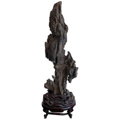 Chinese Scholar Rock Yingde Stone on Stand