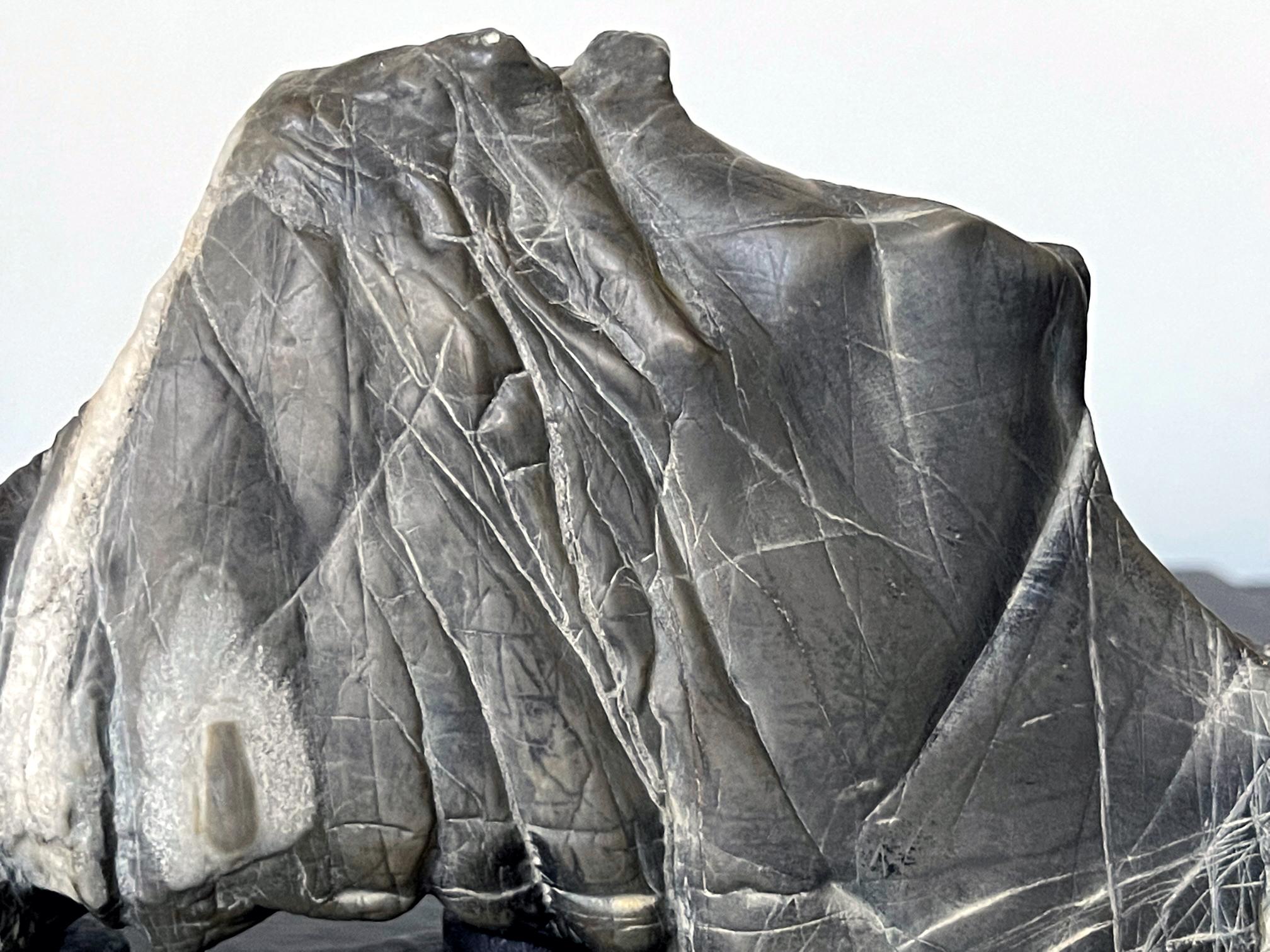 Forme de montagne en pierre d'érudit chinoise avec support d'exposition en vente 5