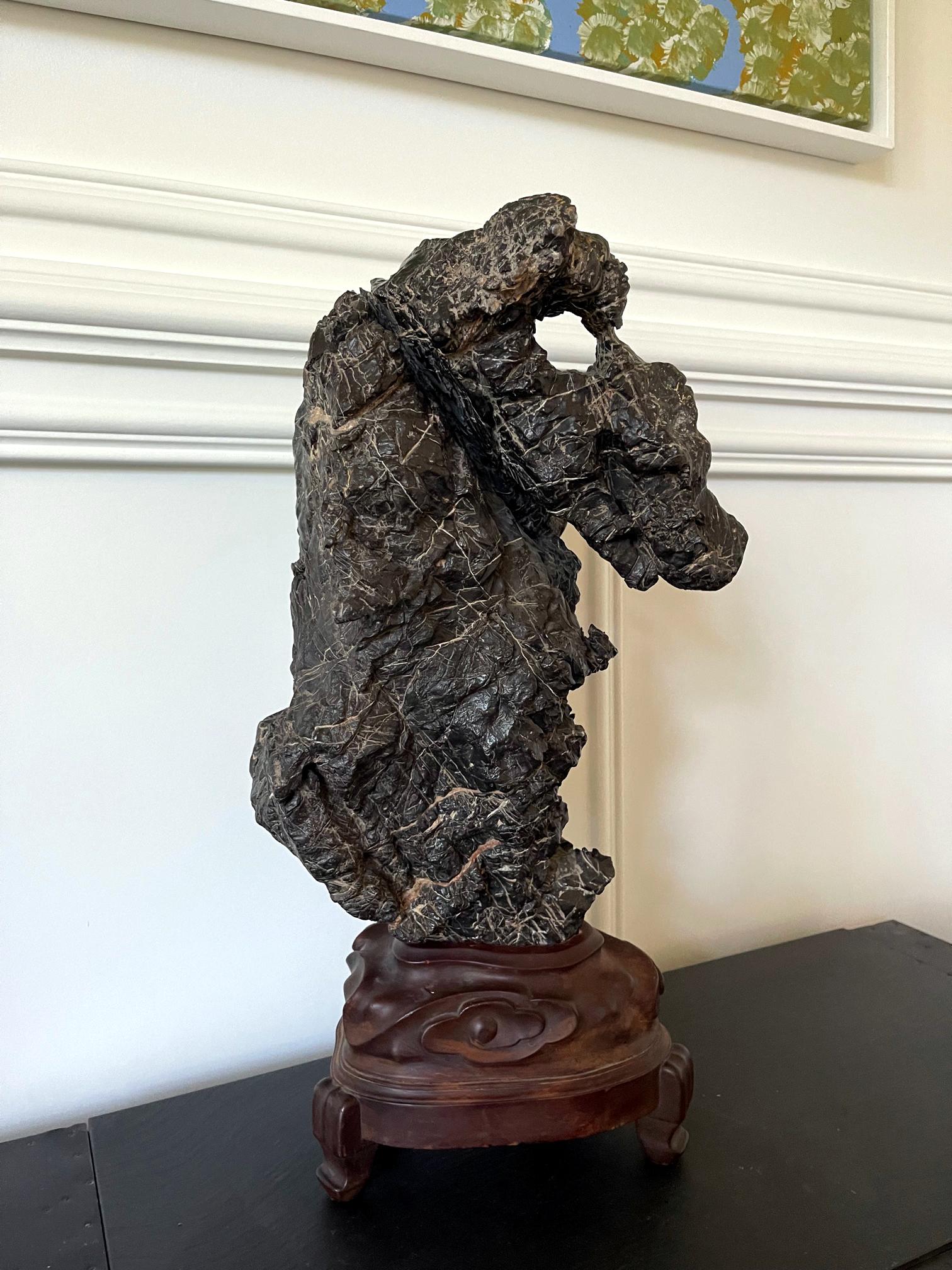 Large and Substantial Chinese Scholar Rock on Display Stand For Sale 2