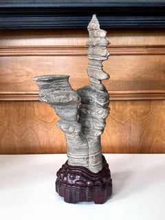 Chinese Scholar Stone Wuling Rock on Stand