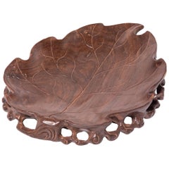 Antique Chinese Scholars
 Leaf Plate, c. 1900