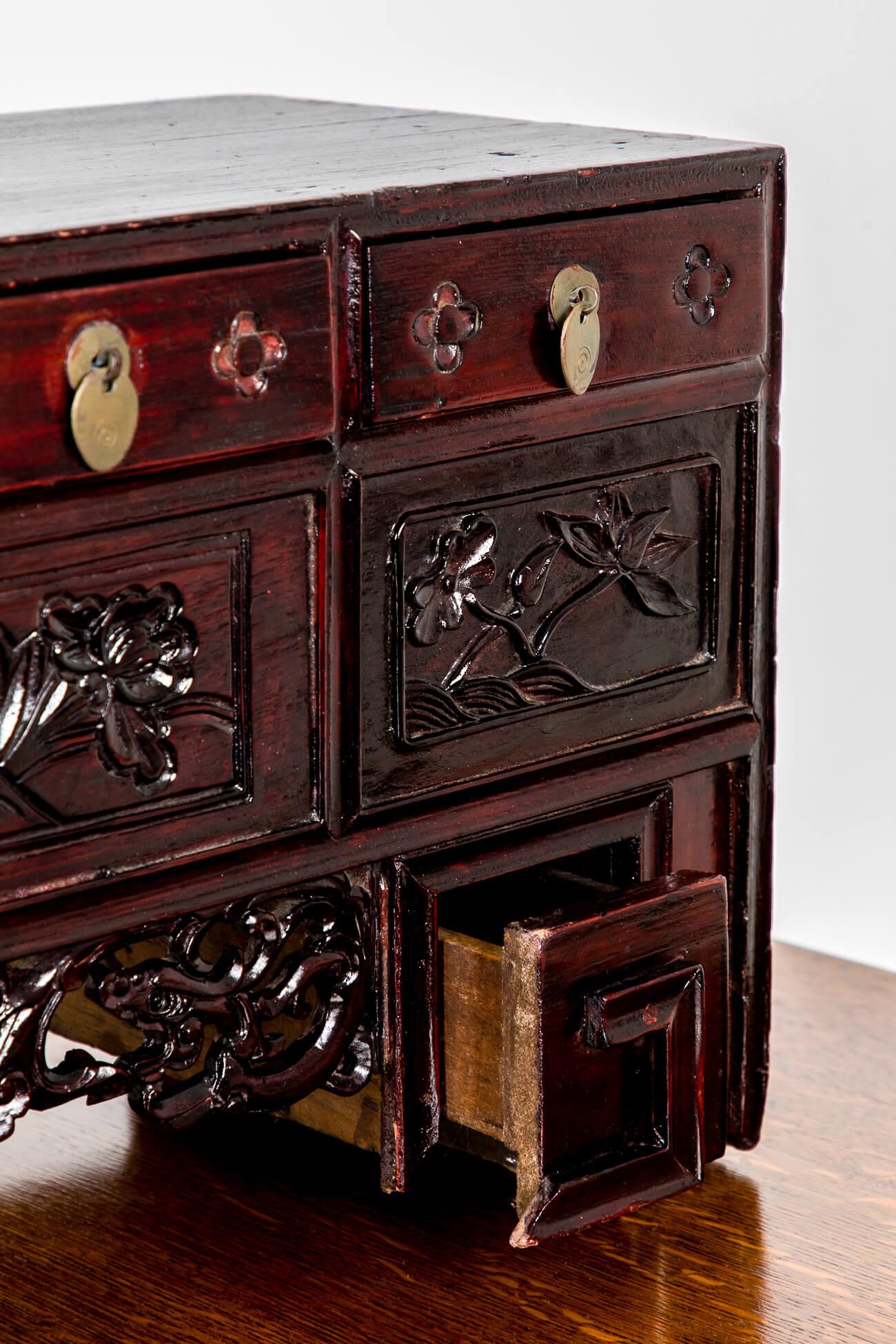 Chinese Scholar’s Low Kang Hardwood Cabinet, circa 1880 In Good Condition For Sale In Faversham, GB