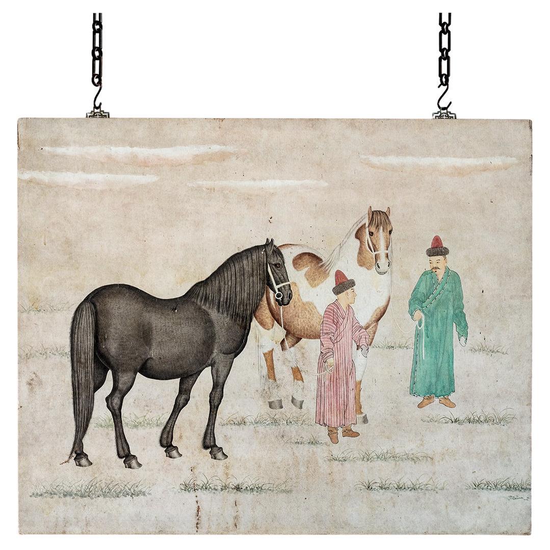 Chinese School Painting, in the Manner of Giuseppe Castiglione, 19th Century