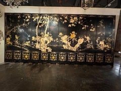 Large 12 Panel Gilt Decorated Chinese Screen
