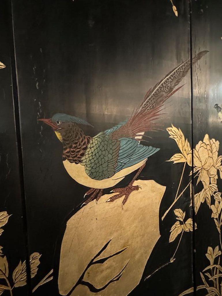 20th Century Large 12 Panel Gilt Decorated Chinese Screen For Sale